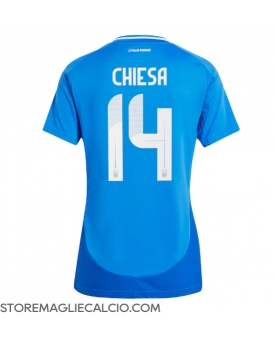 Italia Federico Chiesa #14 Maglia Gara Casa Repliche Europei 2024 Donna